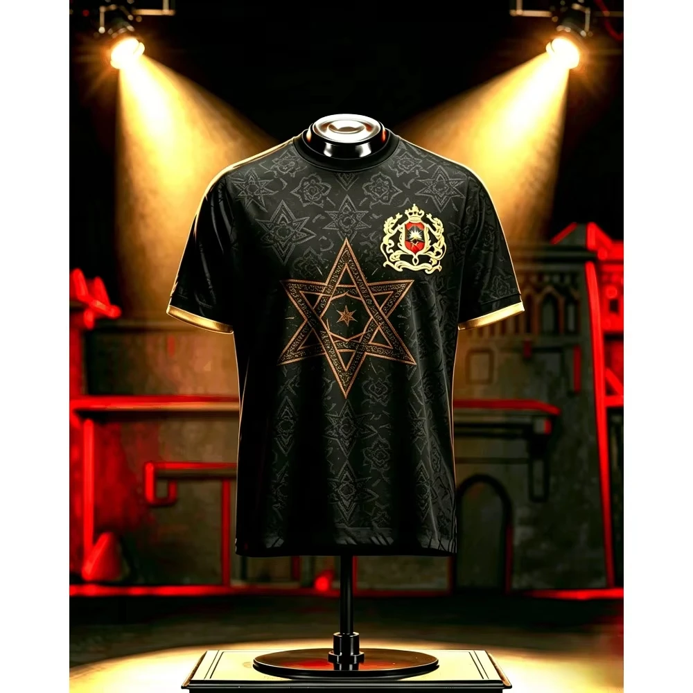 2026 Moroccan Traditional Football Shirt Sporty Quick-Drying Breathable Plus Size Casual Style Special Edition for Football Fans