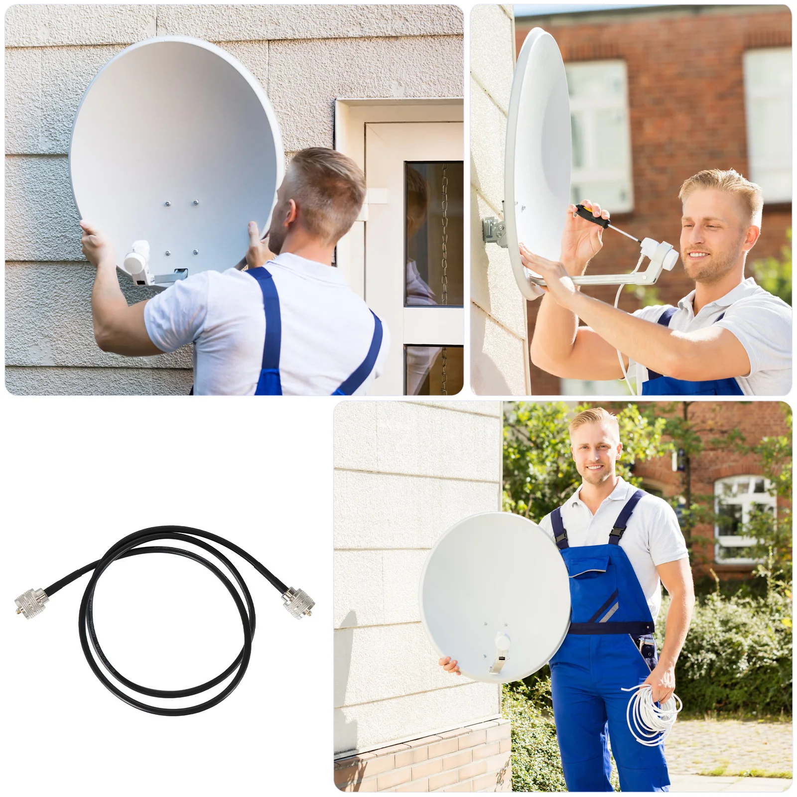 

Uhf Male to Uhf Male Coax Cable Rg58 Sturdy Corrosion-Resistant Antenna Radio Adapter Repeater Cable