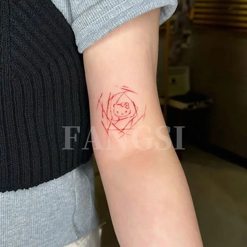 Rose Katie kleurrijke tattoo sticker schattig lief meisje arm sleutelbeen waterdicht schilderij mes carving Katie pure lust heet meisje