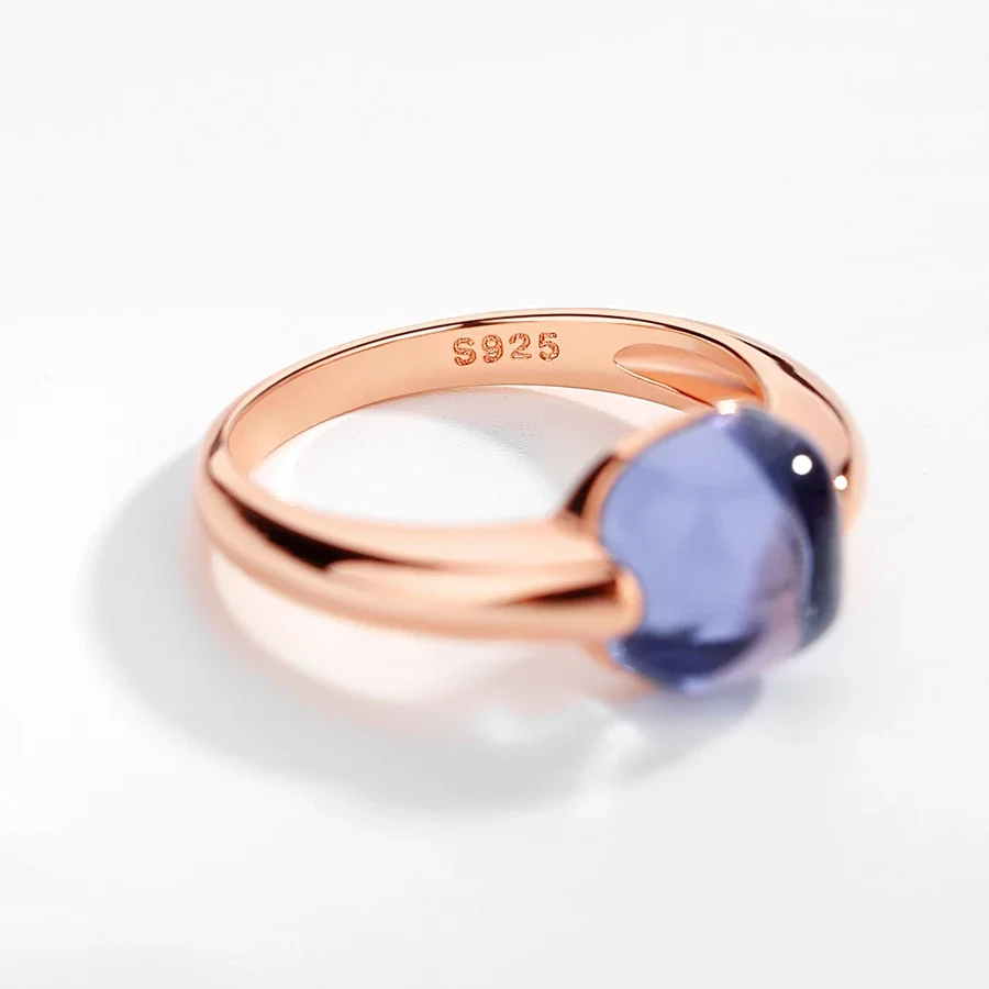 KALETINE Crystals Luxury 925 Sterling Silver Rings For Women New Elegant Wedding Party Rings Jewelry Accessories Girl Mom Gift
