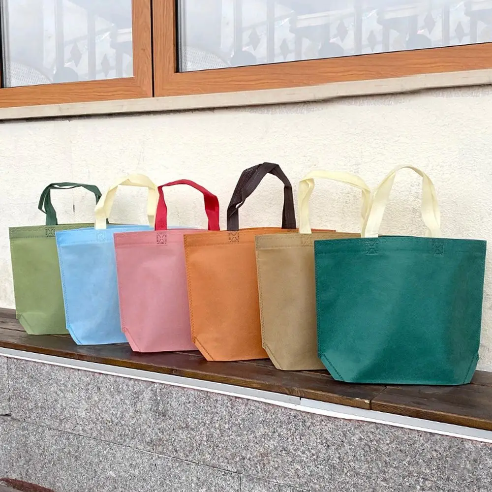 1PC Colorful Non Woven Bag with Handle Durable Reusable Large Capacity Tote Bag Shopping Bag Multifunction Gift Pouch