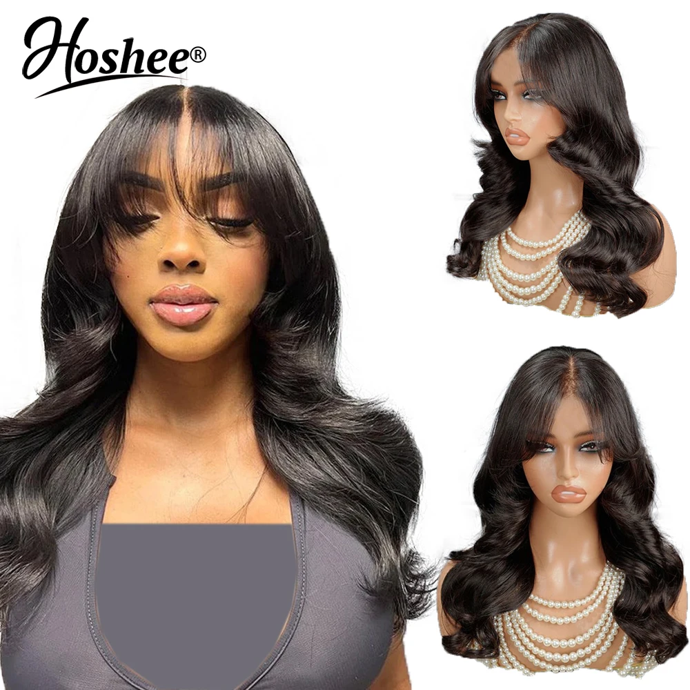 

Ready to Go Wig Glueless Lace Human Hair Wigs For Women 4x4 5x5 Lace Closure Wig Inspired Layers With Curtain Bang Wig Remy Hair