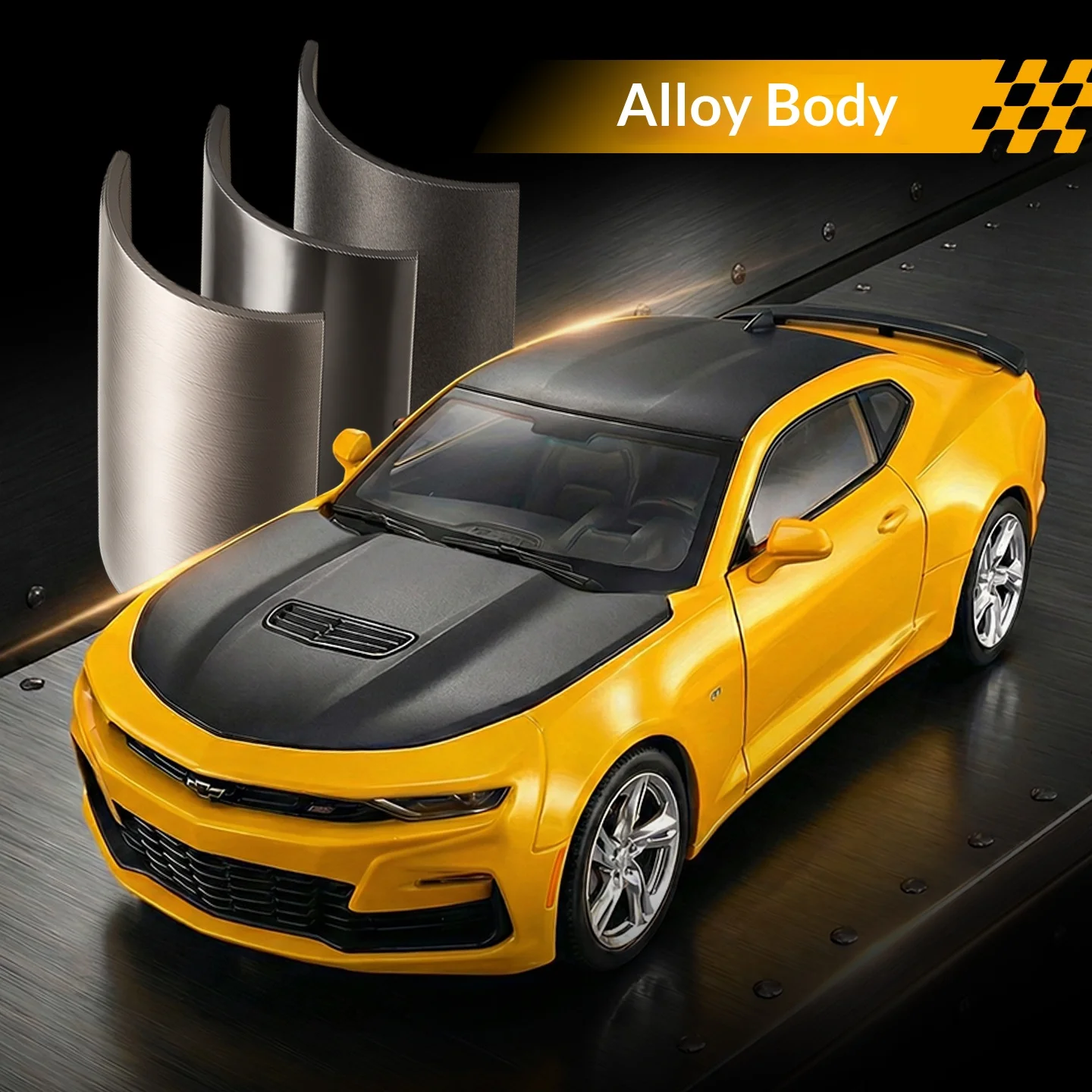 1:18 Chevrolet Camaro Sedan Alloy Die-cast Simulation Car Model Bumblebee Sports Car Model Children's Toy Car Collection view 3