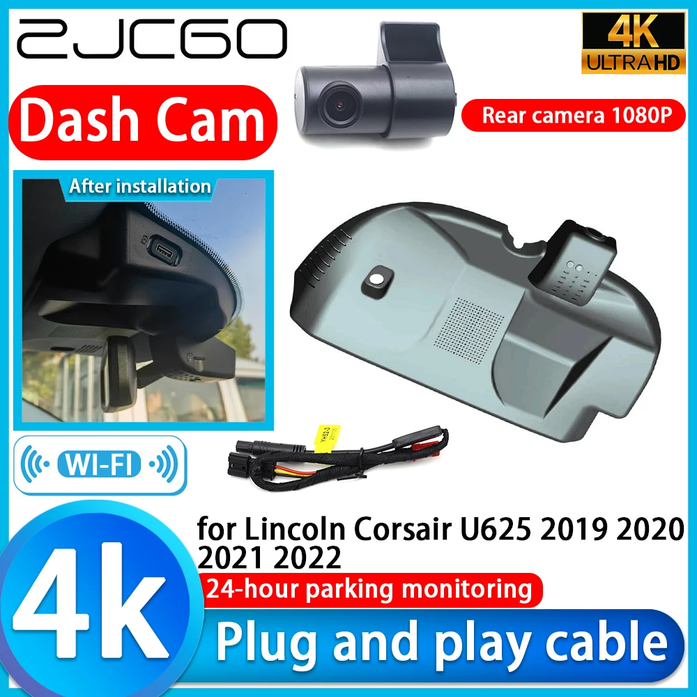 Cámara para Auto Lincoln Corsair U625 2019 2020 2021 2022, DVR 4K, UHD 2160P, Lente Sony, Monitor 24H, Grabador de Video de Estacionamiento