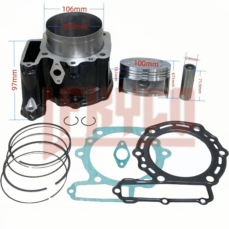 Motorbicikli Mozgató cylindre 100mm készlet 650CC Kiütközik motoros számára kawasaki KLR650 KLR 650 terepszínű 1987-1995 2008-2018 11005-0584 motoblock