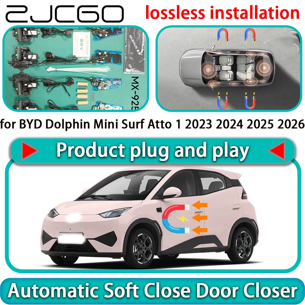 for BYD Dolphin Mini Surf Atto 1 2023 2024 2025 2026 Auto Pull Soft Close Door Kit Power Latch Door Catch Soft Closing Assist