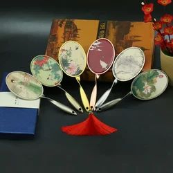Retro Handheld Makeup Mirror Vintage European Style Cosmetic Mirror With Tassels Spa Salon Compact Mirror Makeup Tools for Women