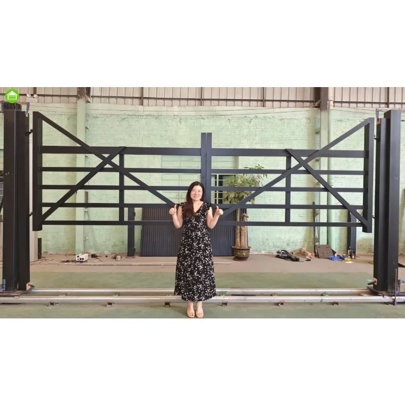 بوابة ممر المزرعة والمعرزة المصنوعة من الألومنيوم بتصميم مانور الأمريكي، سياج وتعريشة خارجية أنيقة #5