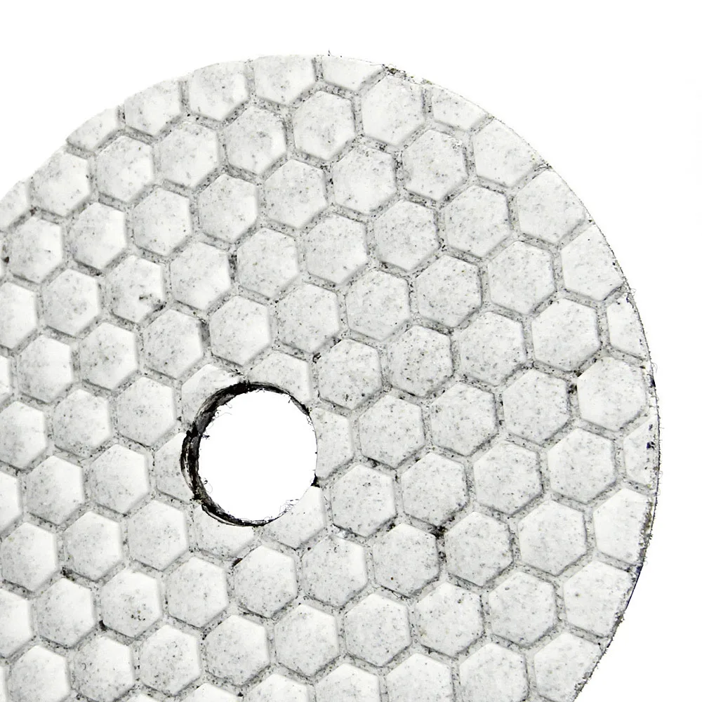 4 Inch Dry Diamond Polishing Pad 100mm White Resin Bond Flexible For Granite Marble Ceramic Concrete Grinding Disc