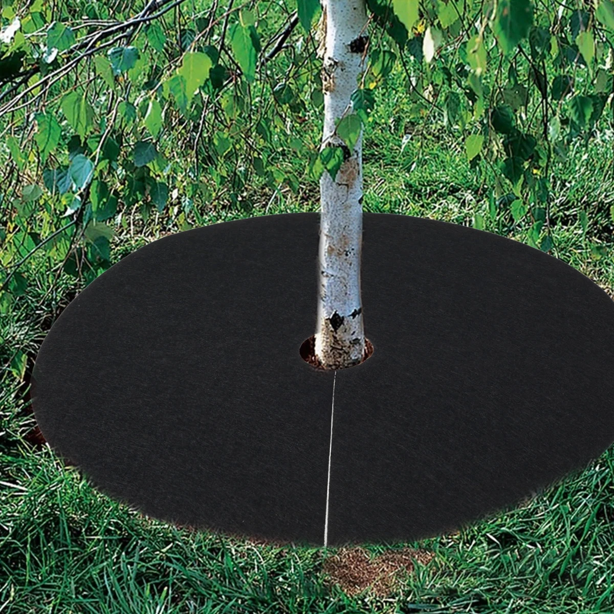 10Pcs Tree Protection Weeding Mats Non-woven Fabric Tree Mulch Ring Thickened Round Plant Cover Outdoor Garden