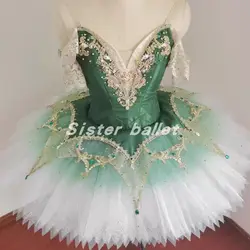 2024 New Ballet Competition TUTU dress Esmeralda Variations Green gauze disc dress Paquita hand inspired competition gauze dress