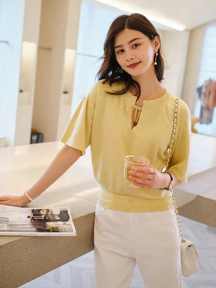 

Вязаный топ из шерсти Yangzi с дизайном «Сияющие лепестки» от Ningxia Jian Faion, с узором «Желтый цветочный букет», повседневный, удобный, женский, размер S