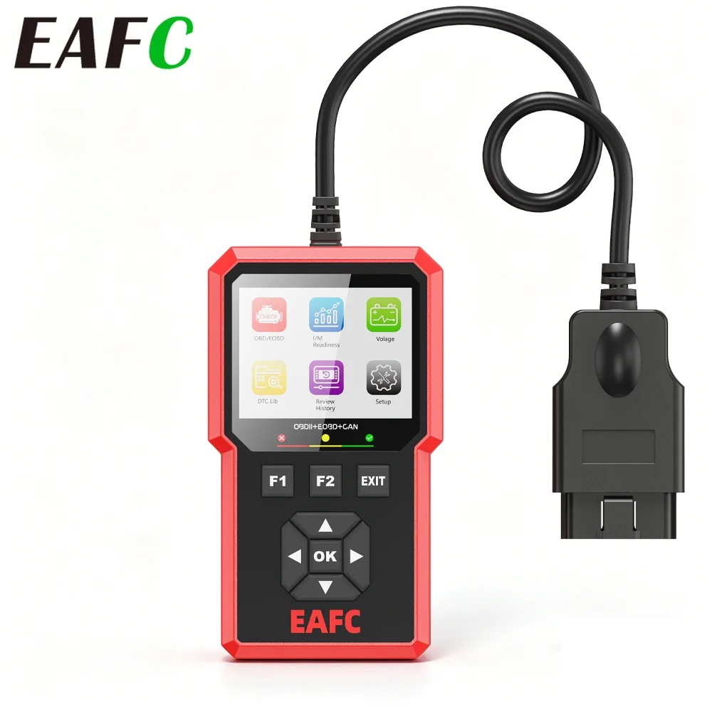 EAFC OBD2 Scanner Car Diagnostic Tool Full OBDII EOBD CAN Code Reader Check Engine Light for 12V Gasoline Vehicles