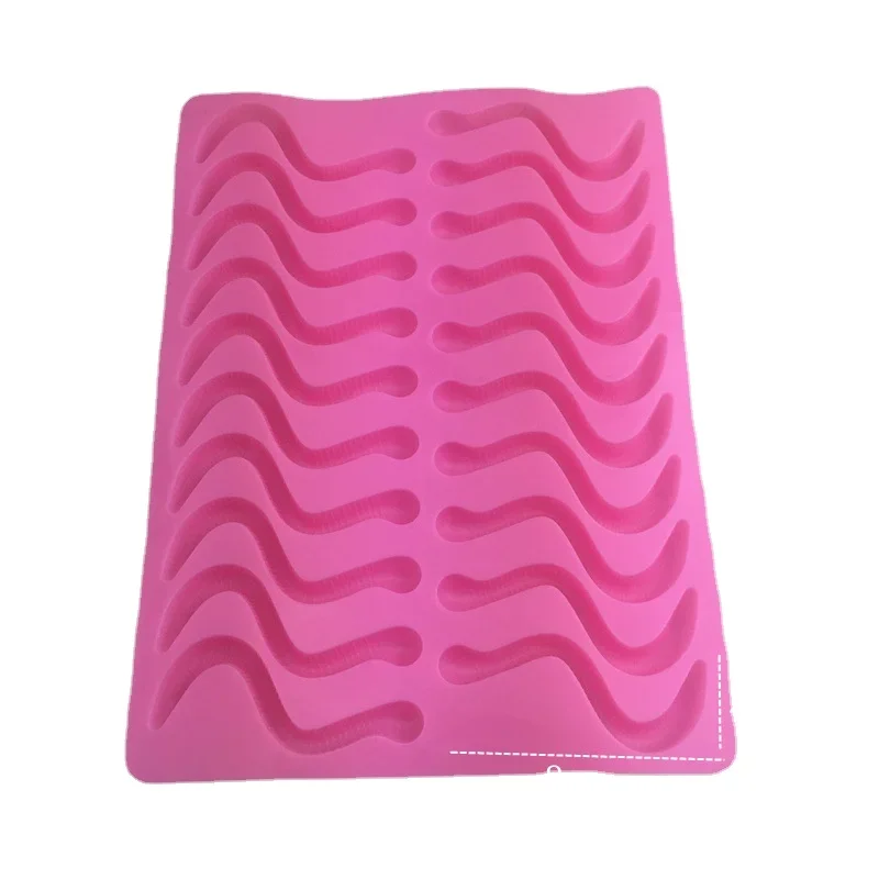 20 Holes DIY Silicone Gummy Snake Worms Chocolate Mold Sugar Candy Jelly Molds Ice Tube Tray Mold Cake Decorating Tools