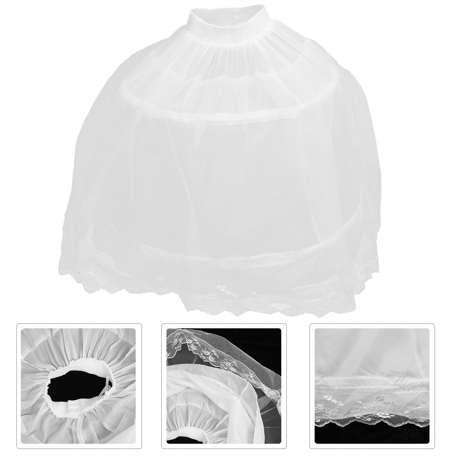 

Petticoat Skirt Lining Wedding Dress Support Vintage Polyester Mesh Slip Kids Women Elastic Comfort No Itching Long Wear