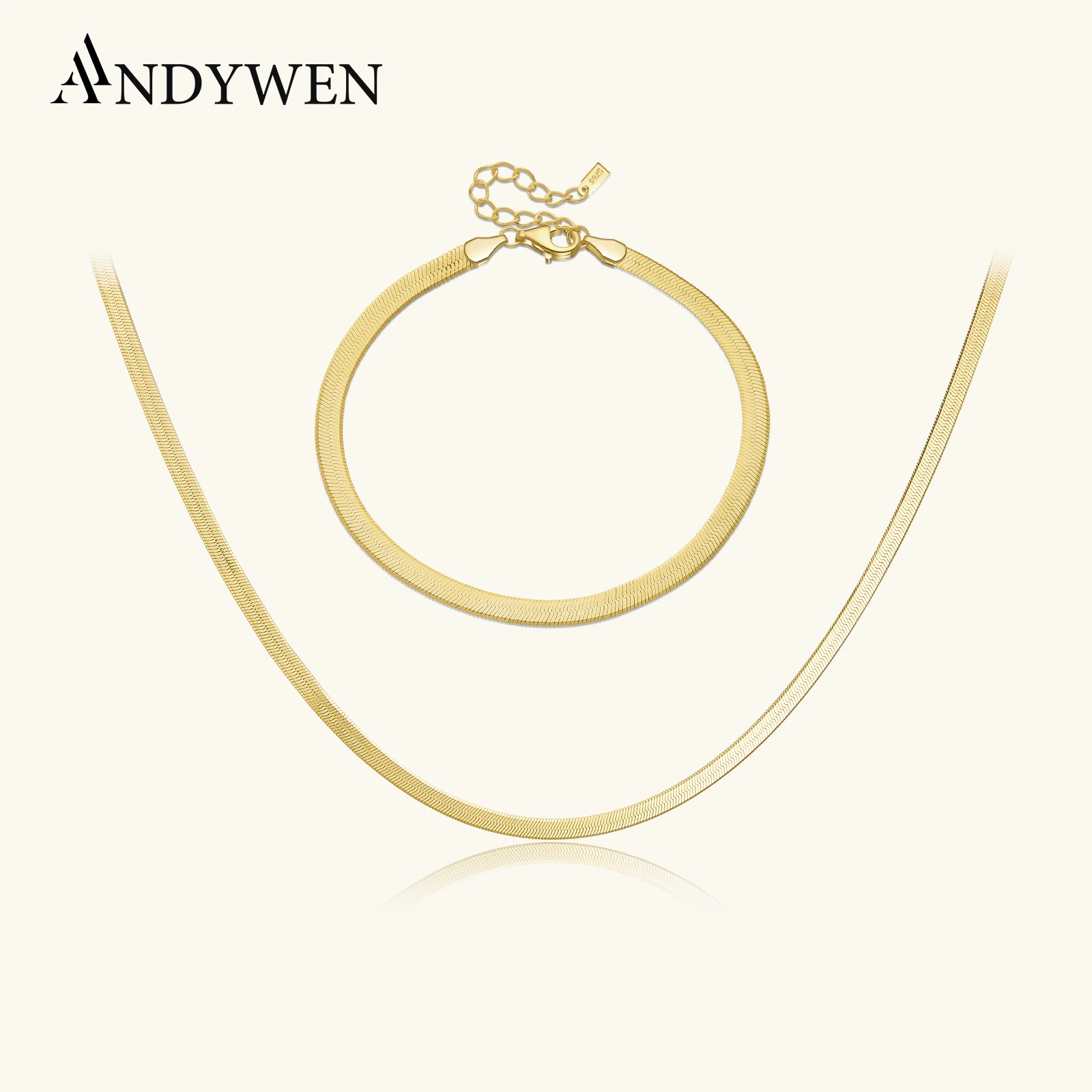 

ANDYWEN 925 Sterling Silver Gold Genesis Chain Bracelet 2020 Rock Punk Fashion Jewelry For Luxury European Choker Jewels