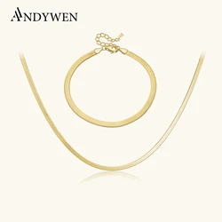ANDYWEN 925 Sterling Silver Gold Genesis Chain Bracelet 2020 Rock Punk Fashion Jewelry For Luxury European Choker Jewels