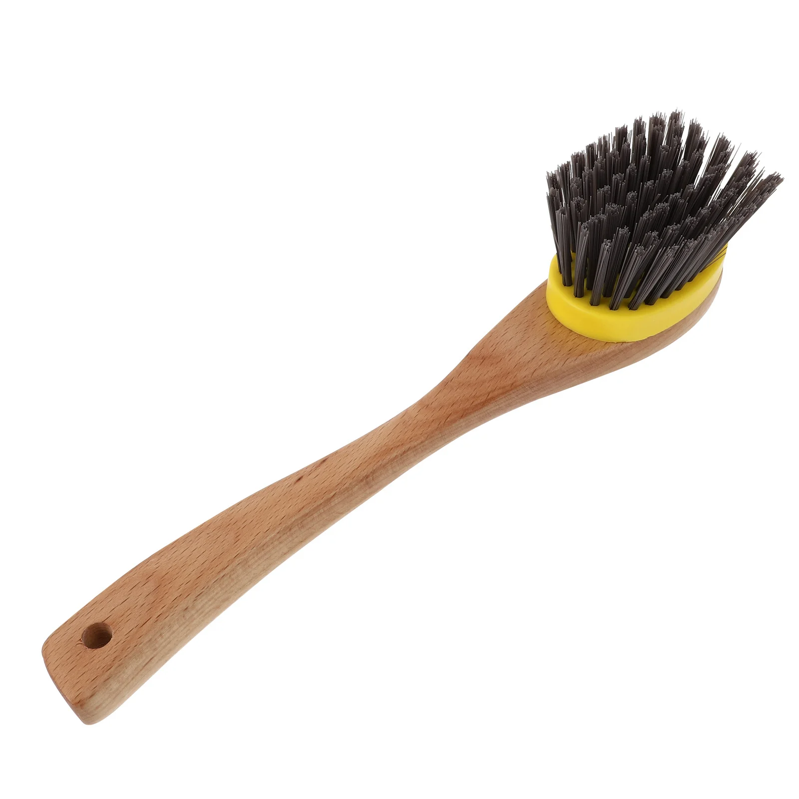 

1Pcs Kitchen Pot Cleaning Brush Wood Long Handle Non-Slip Comfortable Handle Dense Bristle Washing Brush for Pan Dish