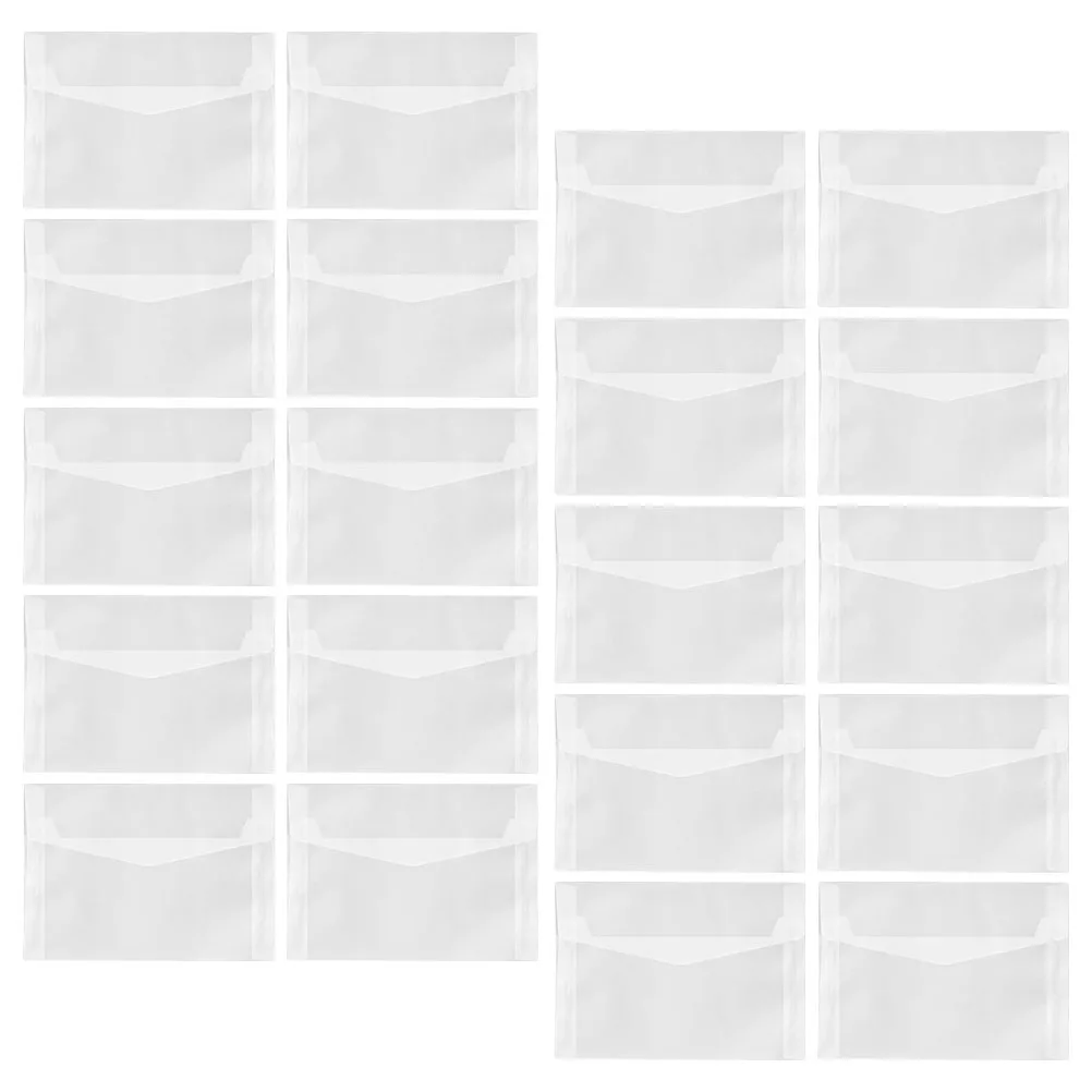 

20Pcs Gift Card Envelope Transparent Clear Paper 125x175mm Elegant Greeting Cards Storage Multi-Function Wedding Shower Festival