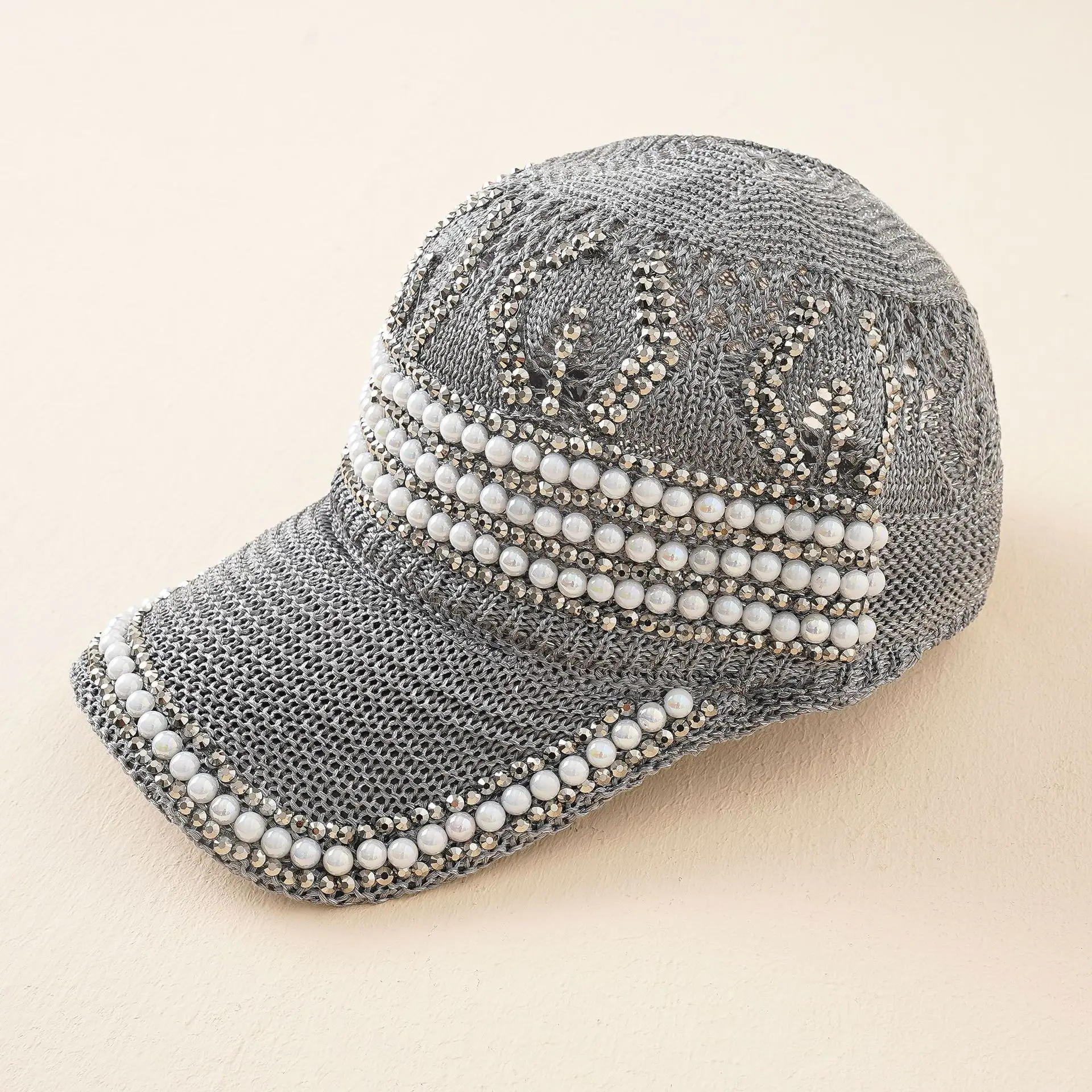 Elegant Women\'s Baseball Cap Rhinestone Fashion Girls Snapback Hats Woman Female Cap Mesh Summer Sun Hat  Gorras Hombre