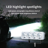 2pcs Strobe Flash Motorcycle LED Auxiliary Headlight Spotlight 4LED Flash Work Lights Driving Light Fog Lamp 12V Universal