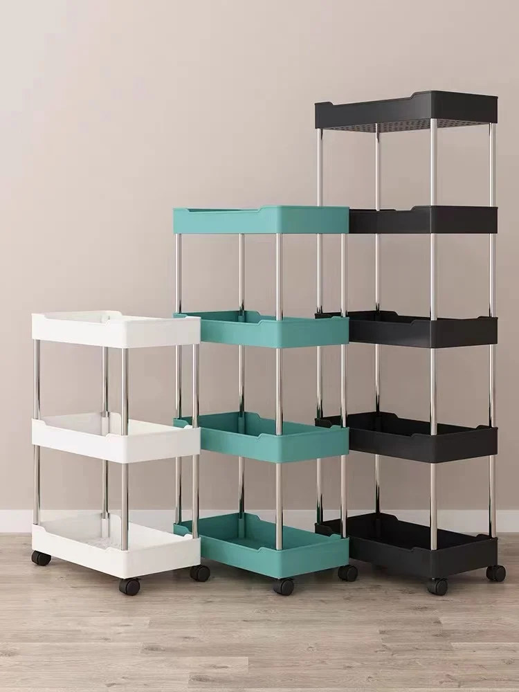 Mobile Shelving Unit Cart Rolling Storage Cart Kitchen Storage Laundry Room Rack Organization for Bathroom Laundry Living Room