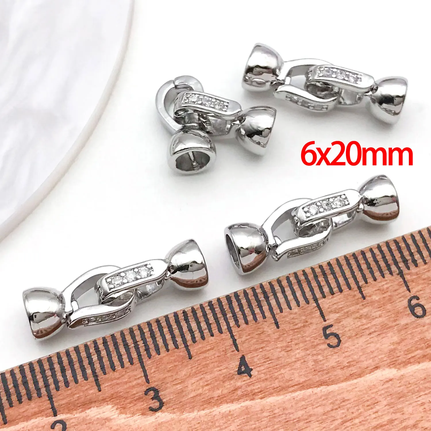 5pcs 18K Real Gold Plated Brass Inlaid Zircon Lock Clasps Closure Fasteners For DIY Bracelet Necklace Jewelry Making Accessories