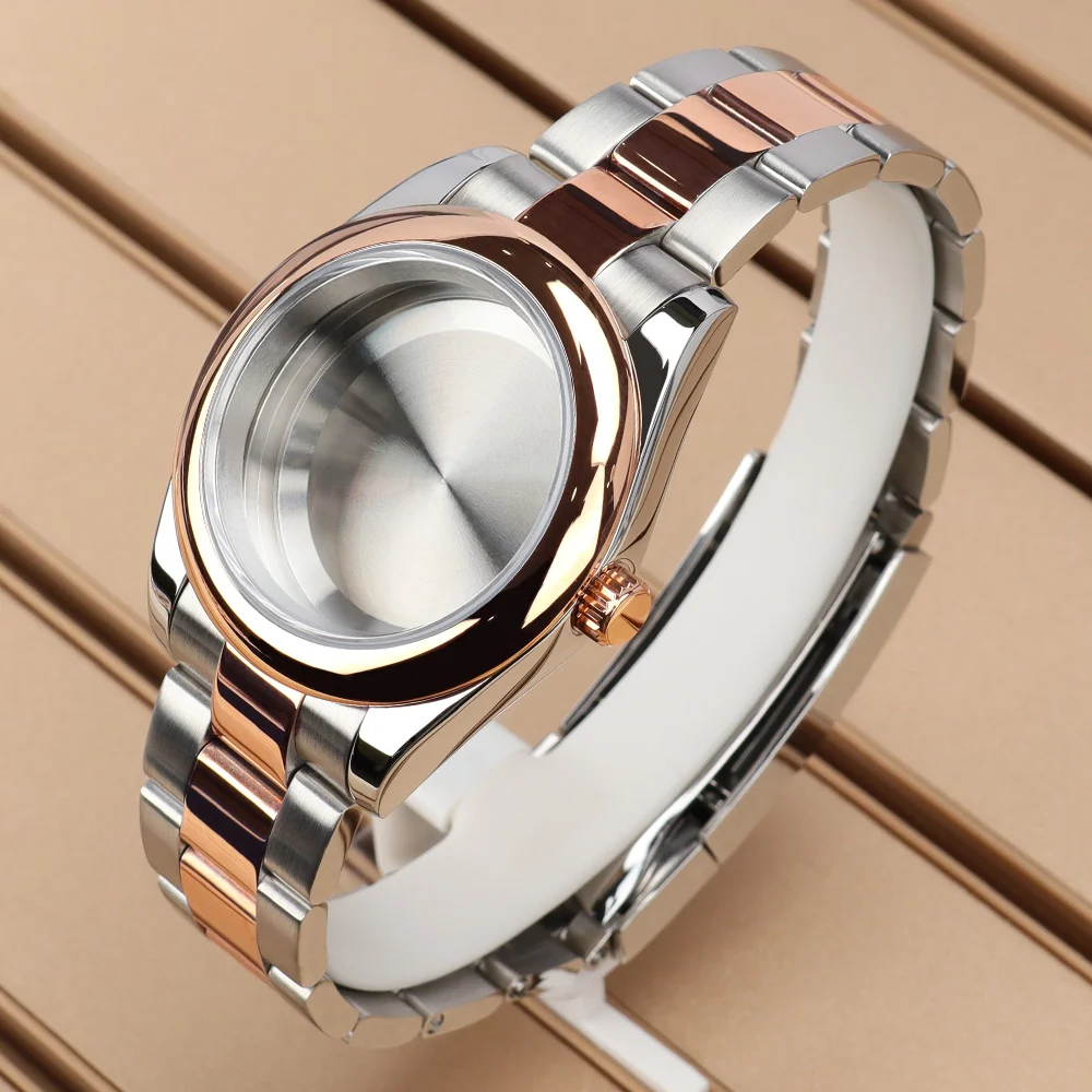 

Silver Rose Gold 36mm/39mm Women' Watch Case Sapphire Glass For NH34 NH35 NH36 NH38 Miyota8215 Movement Oyster Strap Accessories