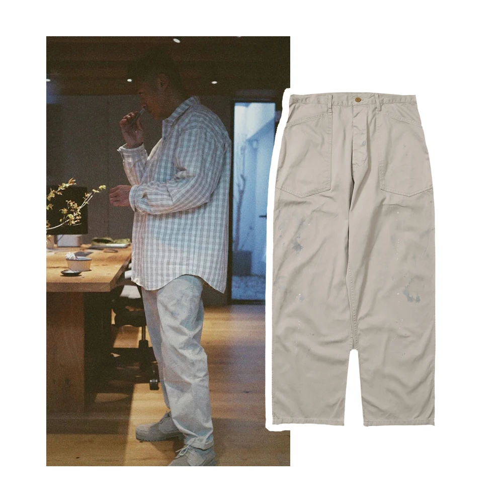 

Повседневные рабочие джинсы BOWWOW Madsen с эффектом брызг краски, прямые, из хлопка, для молодежи, на каждый день, без стрейча, со средней/заниженной талией