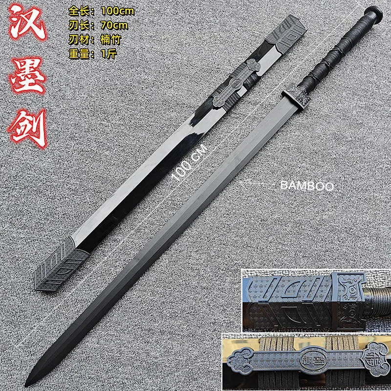 

Wooden Swords Set with Scabbards, Toy Katana & Chinese Tang Sword for Kids Performance Cosplay, Blunt Prop