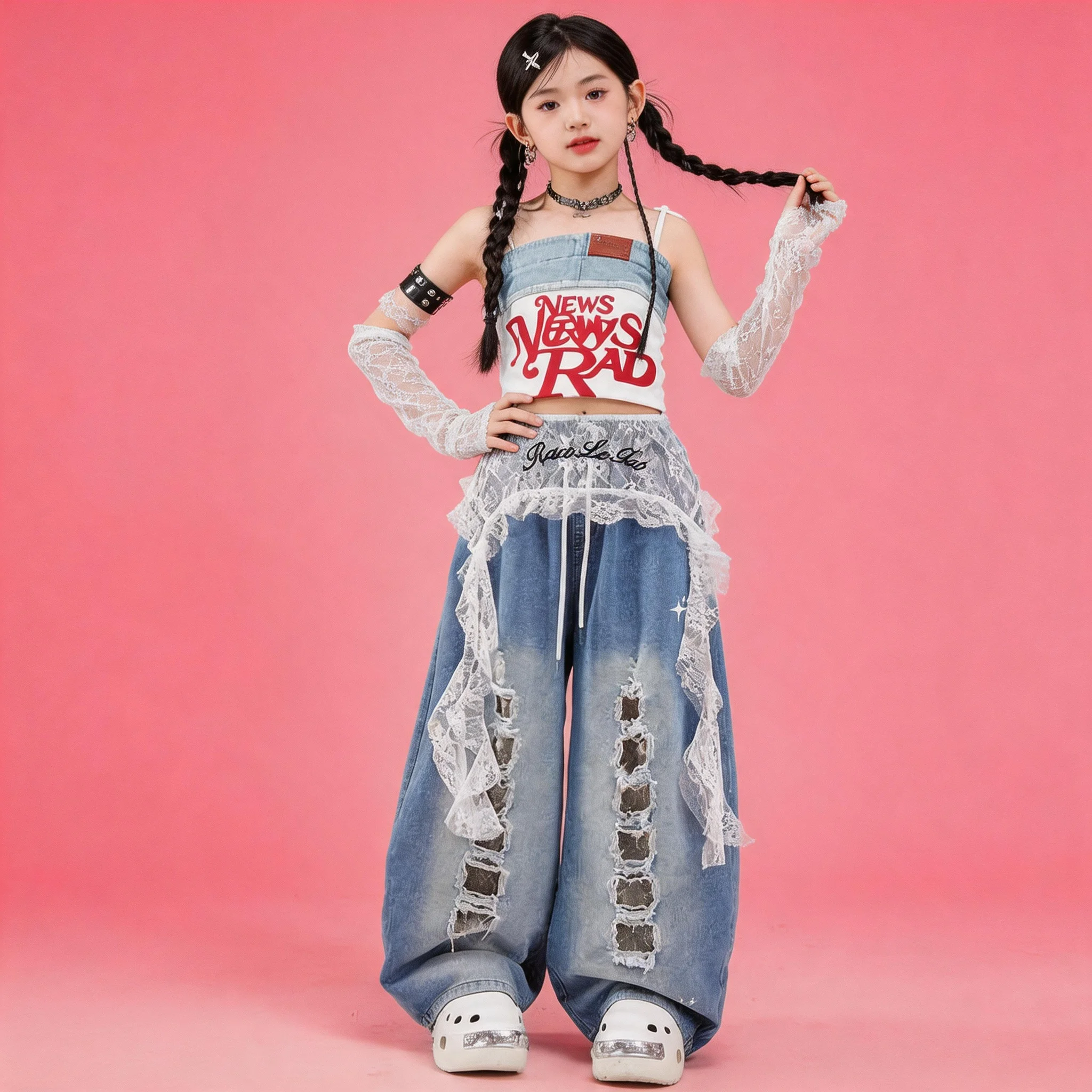 girls-hip-hop-crop-tank-top-ripped-jeans-kids-k-pop-cami-top-denim-pants-street-dance-clothes-sets-children-girl-group-stage-cos
