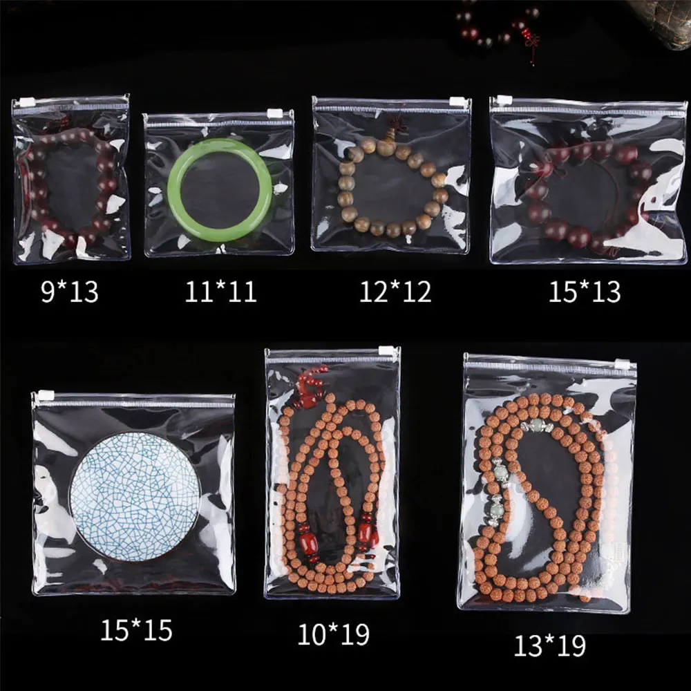 10PCS/LOT Small Plastic Zip Lock Bag Thick Clear Zipper Jewelry Packaging Bag Mini Zip Lock Storage Bags 9x13cm 10x10cm 11x11cm