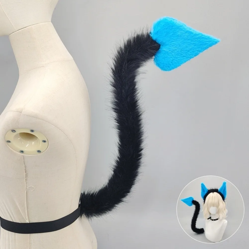 Casual Bentable Halloween Costume Cosplay Props Furry 3D Cat Ears DIY with Belt Devil's Sweetheart Tail Adults