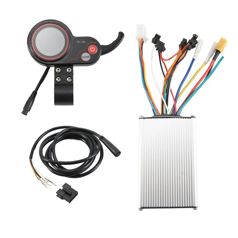 

Бюджетный контроллер для электросамоката 48В 21А с бесщеточным двигателем + дисплей TF-100 LCD и дроссель-контроллер для Kugoo Pro