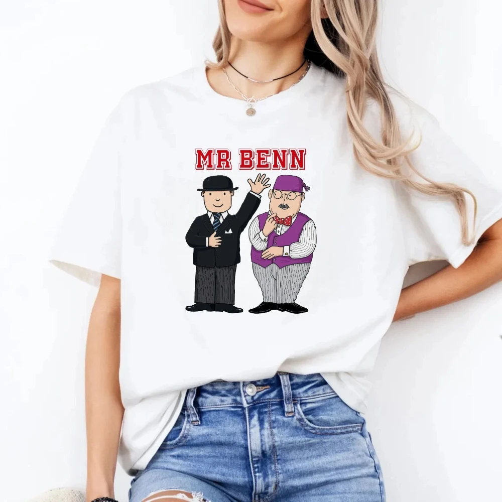 Mr Benn T-Shirt Retro British Tv Show Retro Cartoon Comady Meme Gift for Tee Top Graphic Short Sleeve Casual Crew Neck T Shirt