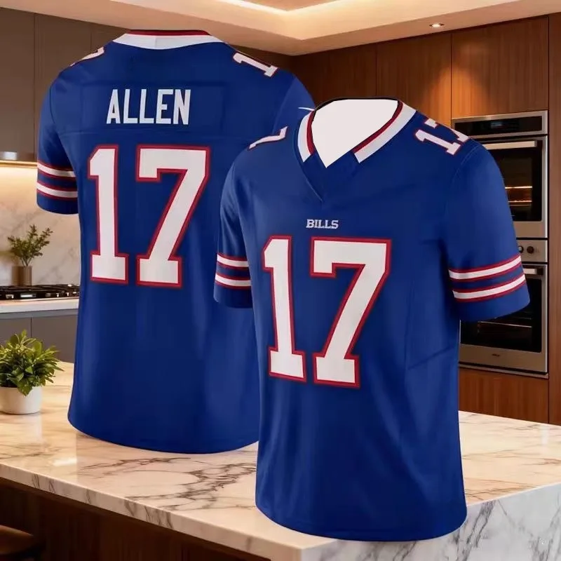 حار بيع #   17ALEN الرجال زي كرة القدم الأمريكية تنفس الخامس الرقبة قصيرة الأكمام تي شيرت كلاسيكي الكبار ملابس الأطفال