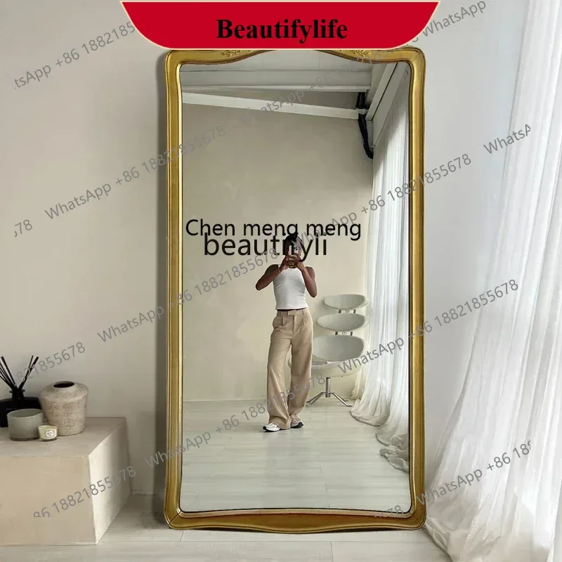 D178   French full-length mirror retro full-body mirror American home floor-to-ceiling mirror Landmark clothing store