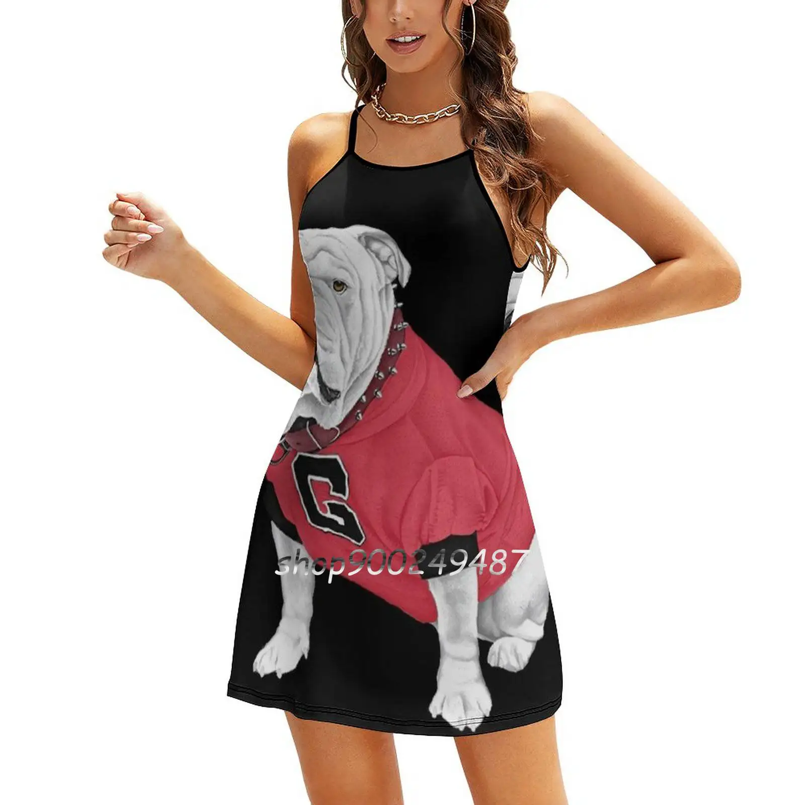 Uga X Sweetheart Knot Flared Dress Fashion Design Large Size Loose Dress Go Dawgs Georgia Uga Uga X Que Smart Bulldogs Bulldawgs