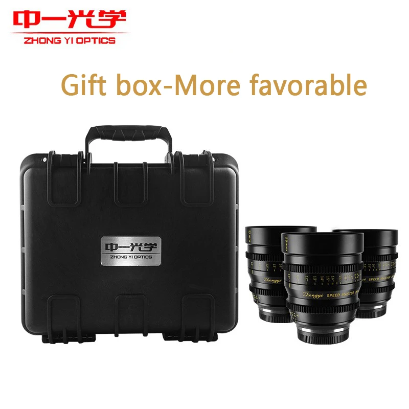 Zhongyi 17mm 25mm 35mm 50mmT1.0 Cinema Lens Manual Focus Large Aperture For PL EF M4/3 Canon EF Sony E Fujifilm XF Camera