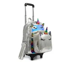 school Wheeled backpack for girls Children school Rolling backpack bag Kids Trolley Bag with wheels  Travel luggage Trolley Bags