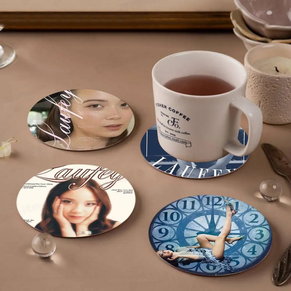 Singer Laufeys Bewitched Wood Coaster Set - Heat Resistant for Tea & Coffee, Home Cafe Decor Holiday Gift
