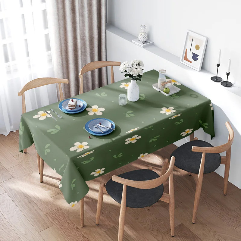 Green Daisy Tablecloth: Fresh, Natural Design Bringing Soft Florals and Calm Vibes to Enhance Your Dining Experience
