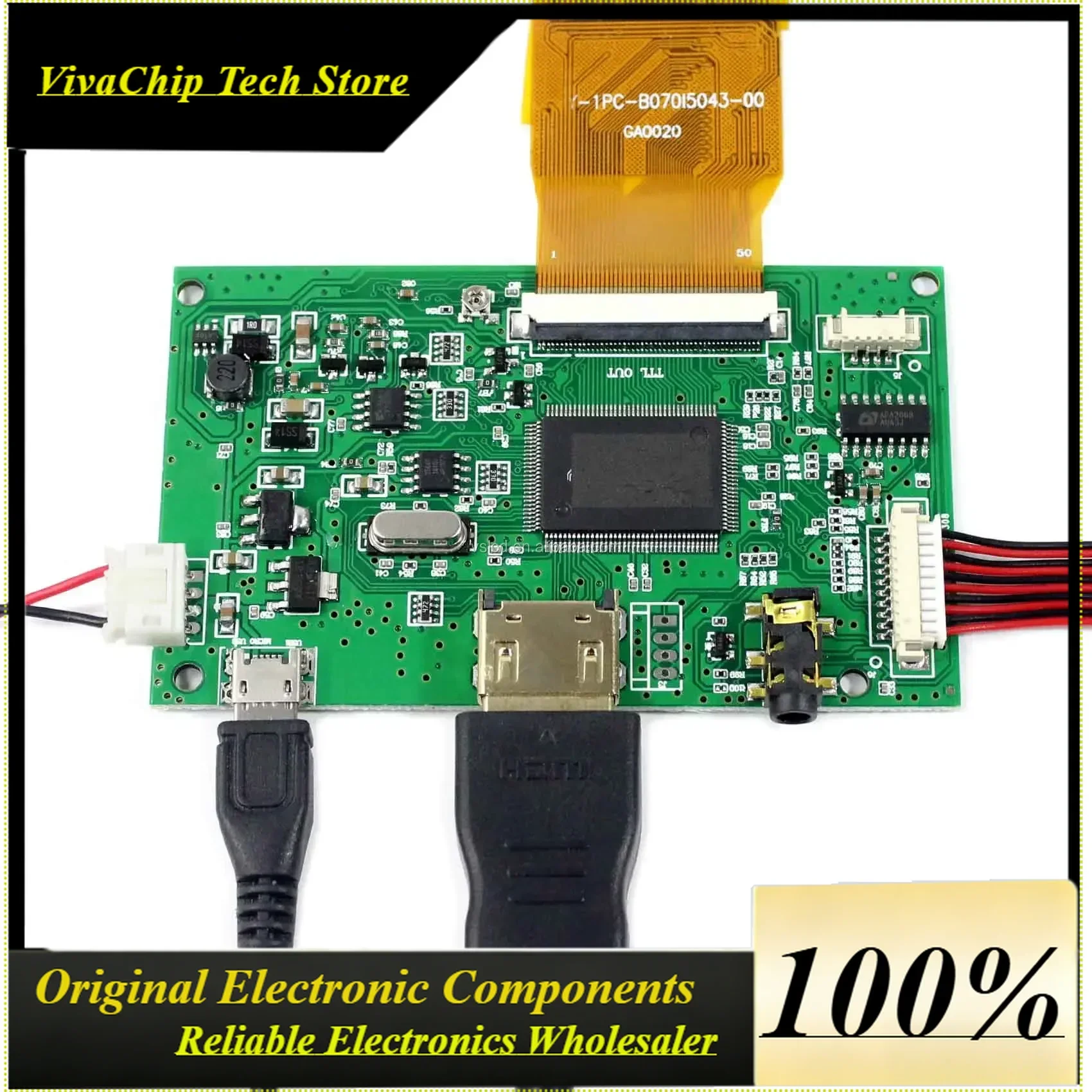 VoFSRaspberry Pi 7inch LCD Screen Display 1024x600 Module With HD MI Signal Input Interface LCD Controller Board TV Board