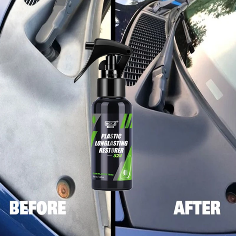 Car Plastic Restorer Back To Black Gloss Auto Plasitc Parts Repair Spray HGKJ S24  50ml Exterior Renovator Car Cleaning