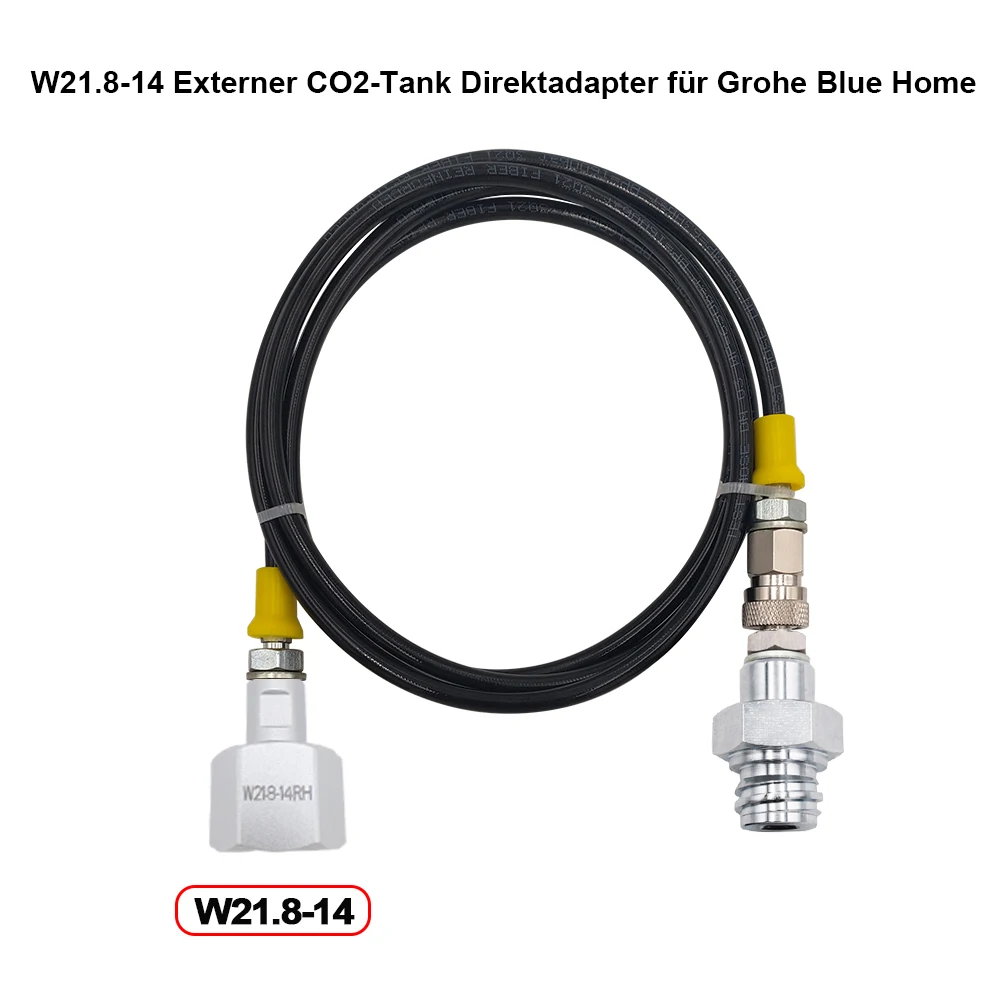 CO2 Adaptor Hose High Pressure 1.5 m for Grohe Blue Home Machine to 2-10 kg Bottles Tank Cylinder
