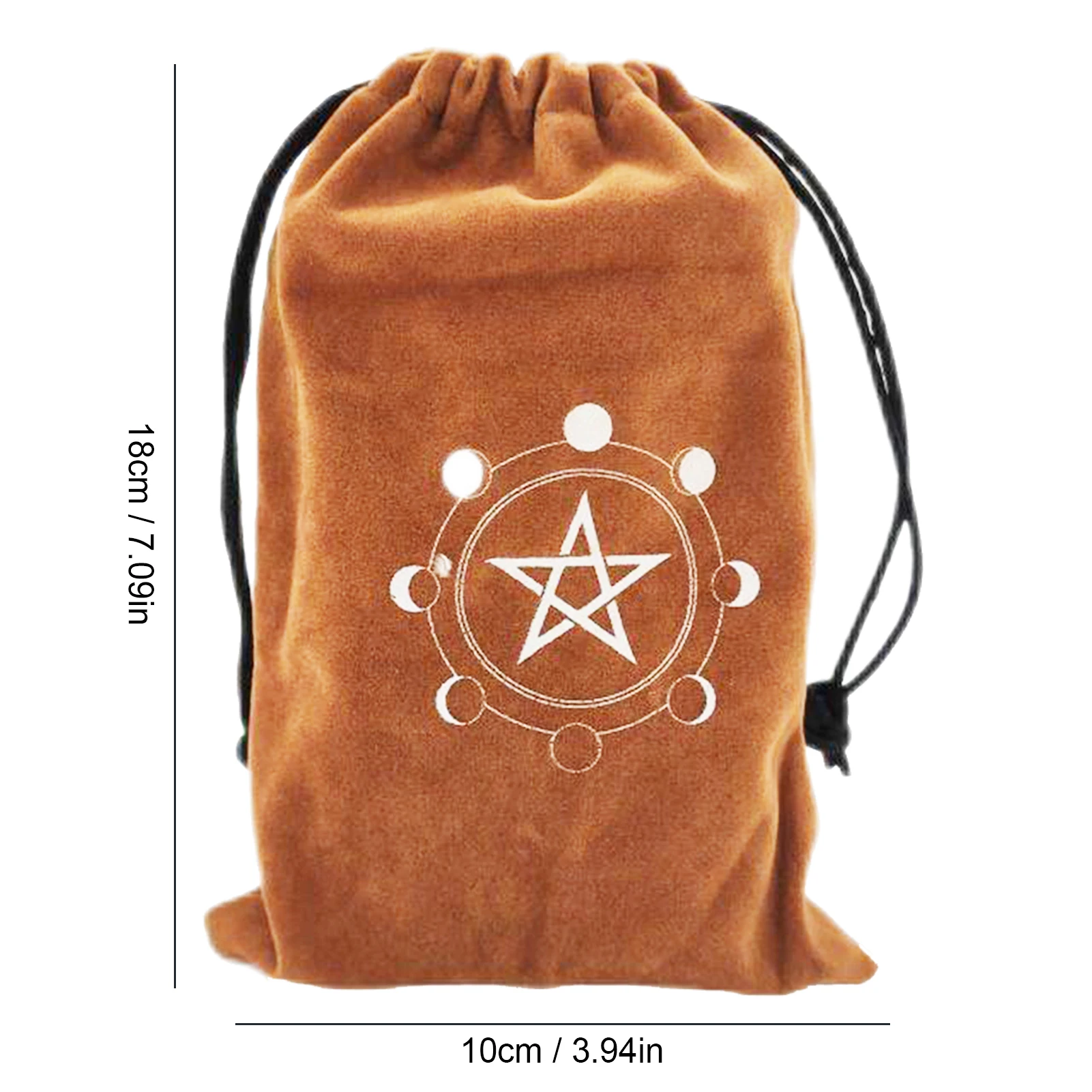 Moon Star Printed Tarot Bag Storage Pouch with Drawstrings for Tarot Enthusiasts Velvet Pouch for Tarot Card Runes Storage