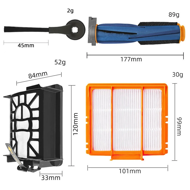 Kit aspirateur robot Shlavabo AI, brosse principale, pièce de rechange, AV2501AE, RV2502AE, AV2501S, AV2511AE, RV2610WA, AV2610WA