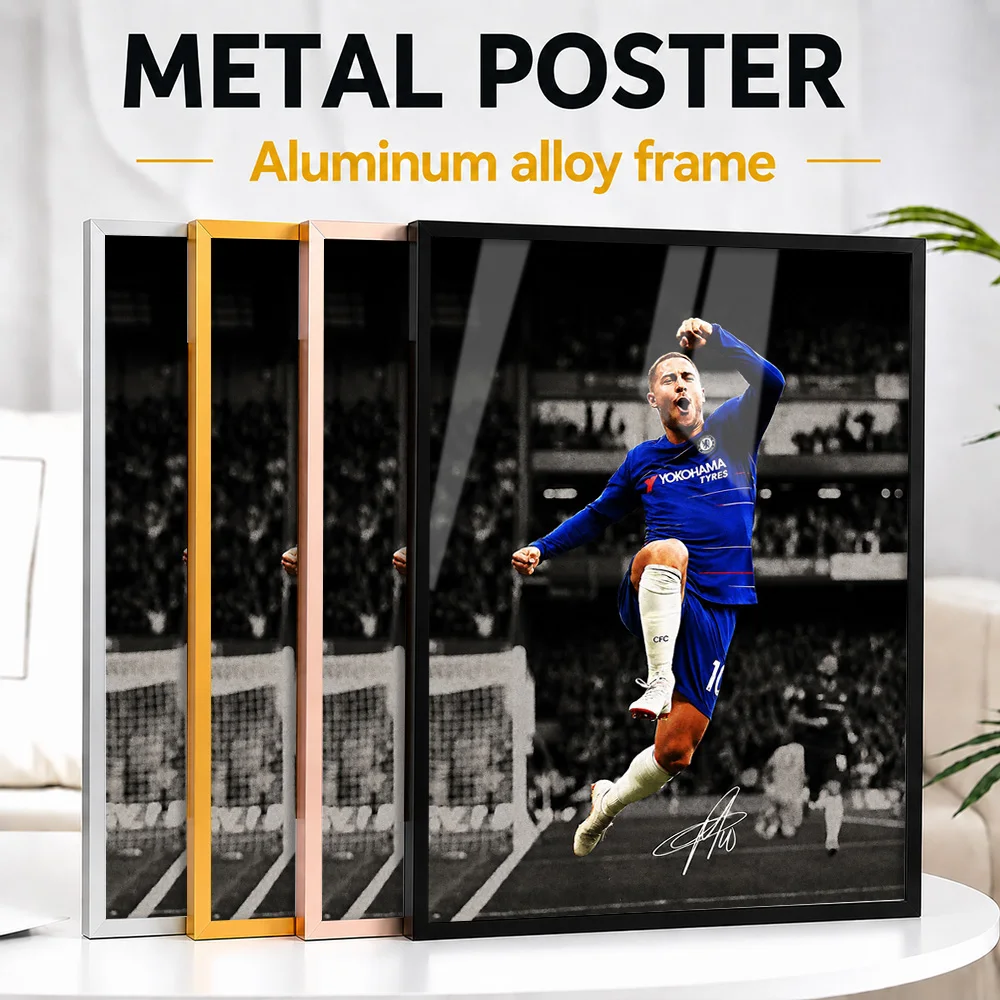 Eden Hazard Metal Poster With Aluminum Alloy Frame Personalized Photo Bold Sports Style Wall Art For Study Unique Athlete Gift
