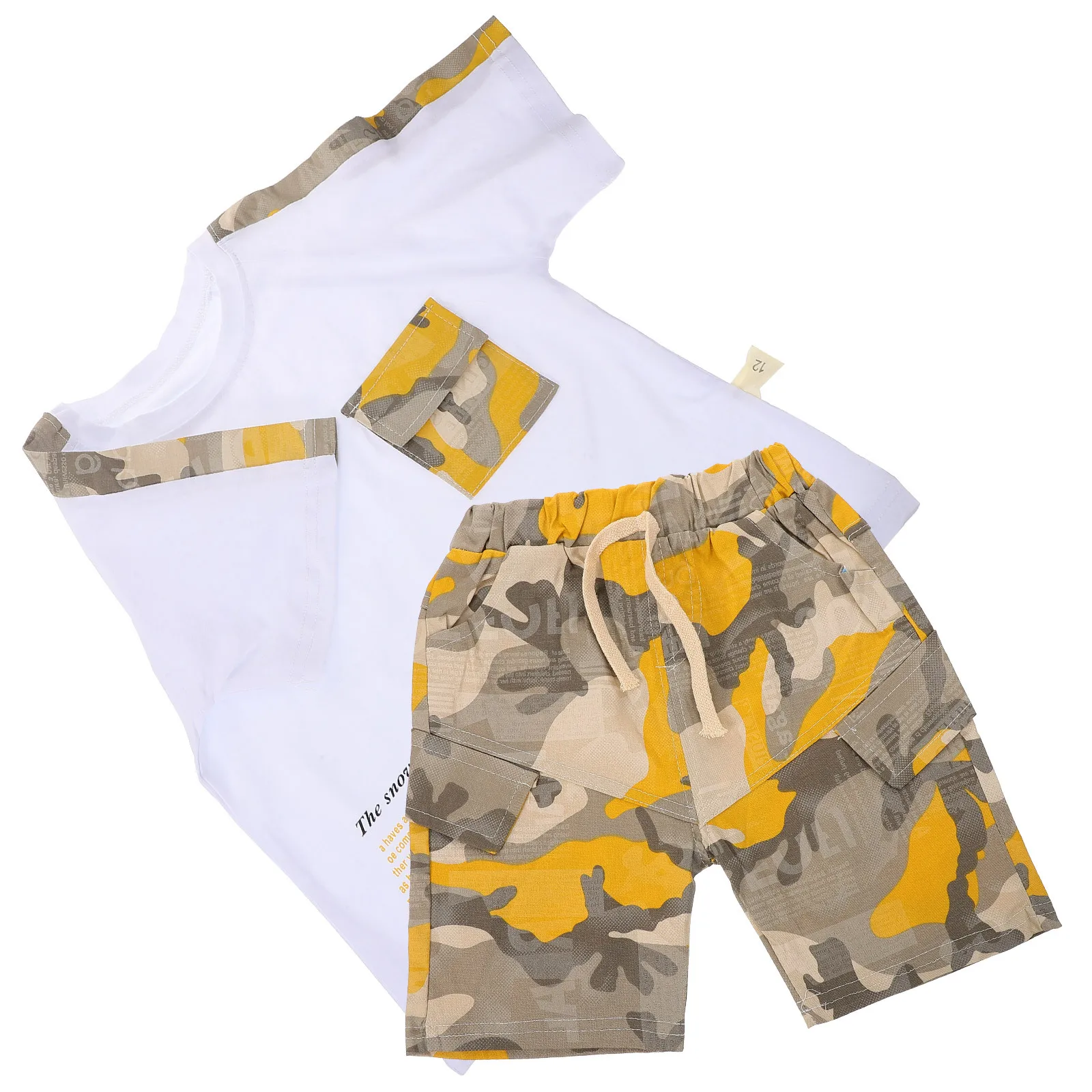 

1Set Short Sleeve T-Shirt and Pant Toddler Boy Summer Outfits Comfortable Breathable Stylish Color Design Easy Dressing