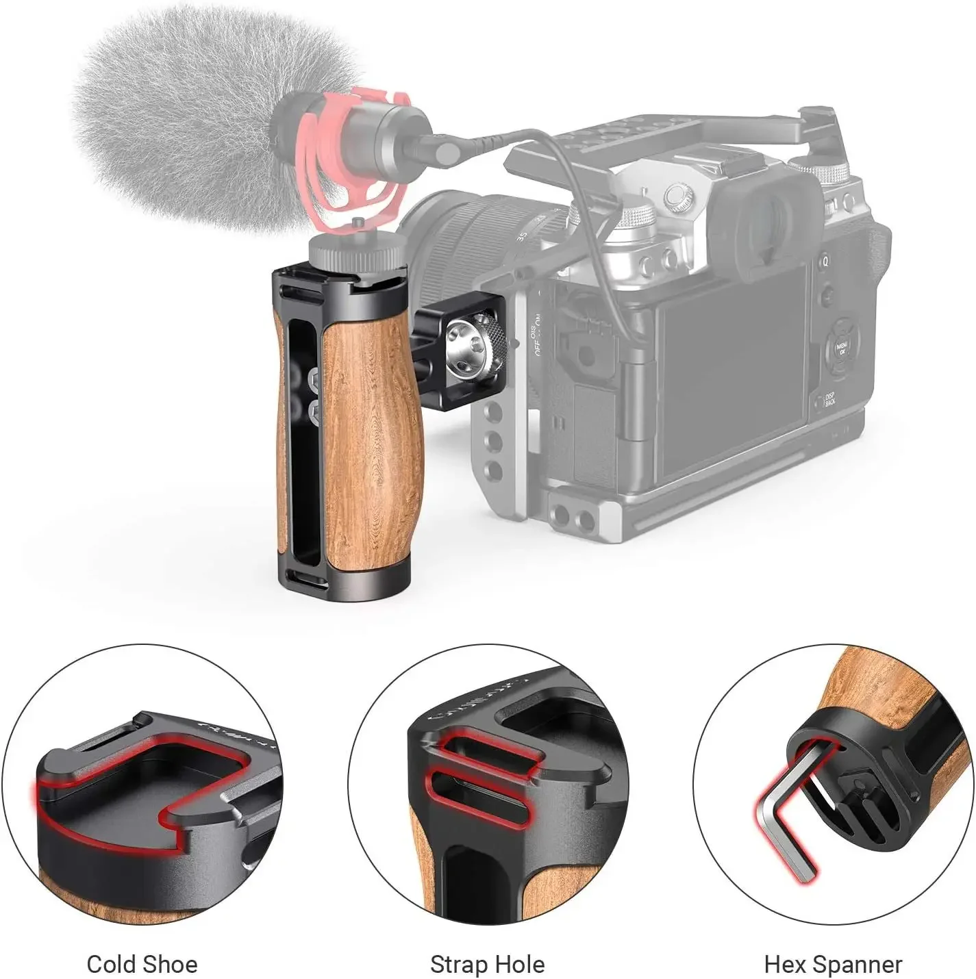 

New Smallrig Wooden Mini Side Handle (for -Style Mount) -2914